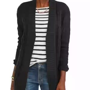 Black Open Front Cardigan Chic